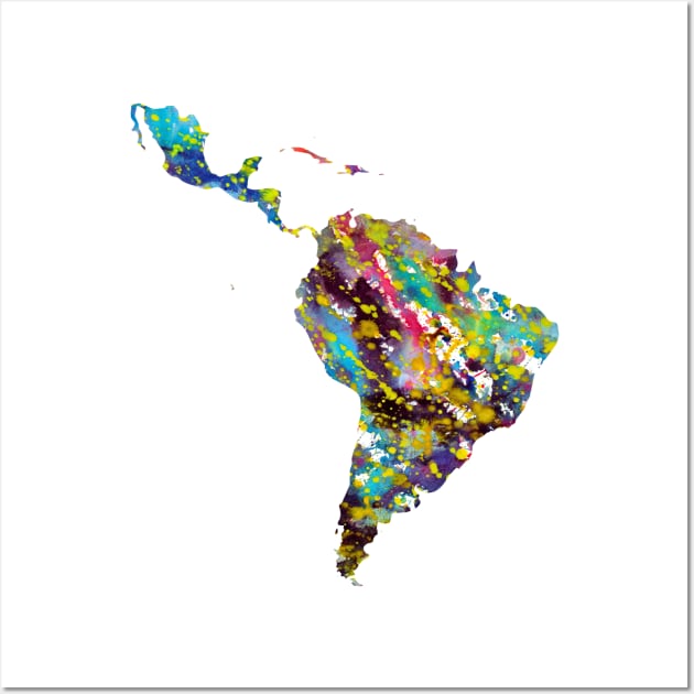 Latin America map Wall Art by erzebeth